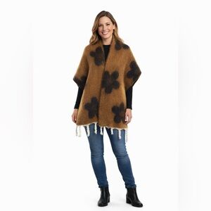 Fadivo, New Women's Shawl Scarf Flower Pattern Coffee&Copper 73.5×14 Reversible